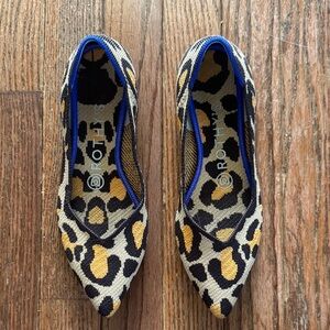 Rothy's Black and Tan Leopard Flats